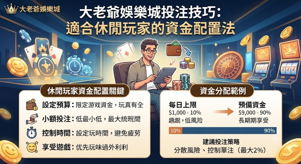 休閒娛樂首選！掌握獨家資金配置，馬上加入大老爺